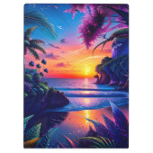 Fantasy Tropical Beach Zwei Klemmbrett (Rückseite)