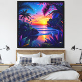 Fantasy Tropical Beach Zwei Leinwanddruck (Insitu (Schlafzimmer))