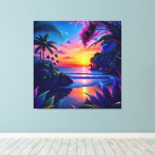 Fantasy Tropical Beach Zwei Leinwanddruck (Insitu (Holzboden))