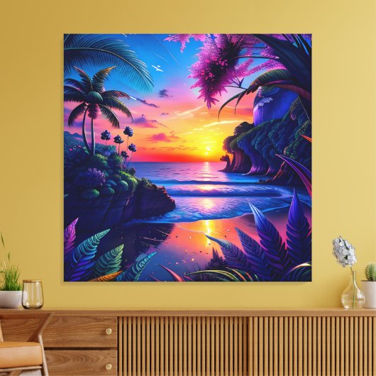 Fantasy Tropical Beach Zwei Leinwanddruck (Insitu (Wohnzimmer))