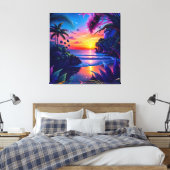 Fantasy Tropical Beach Zwei Leinwanddruck (Insitu (Schlafzimmer))