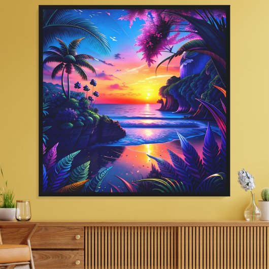 Fantasy Tropical Beach Zwei Leinwanddruck (Insitu (Wohnzimmer))