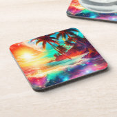 Fantasy Tropical Island Getränkeuntersetzer (Linke Seite)