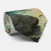 Fantasy Tropical Paradise Landschaft mit Wasserfal Krawatte (Gerollt)