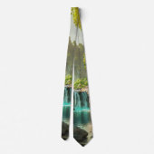 Fantasy Tropical Paradise Landschaft mit Wasserfal Krawatte (Rückseite)