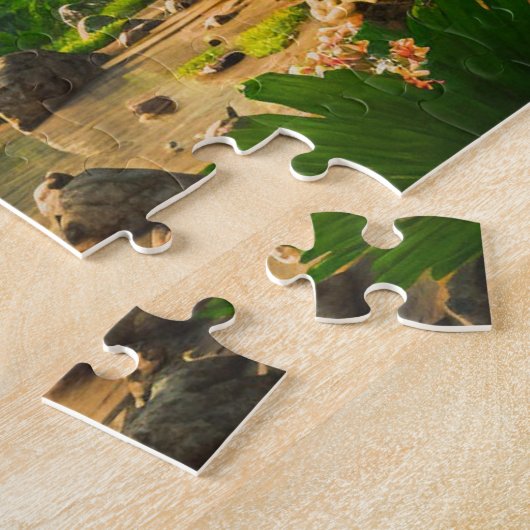 Fantasy Tropical Paradise Landschaft mit Wasserfal Puzzle (Seite)