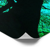 Fantasy Türkis Tree Silhouette Poster (Ecke)