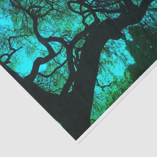 Fantasy Türkis Tree Silhouette Seidenpapier (Ausschnitt)