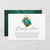 Fantasy Türkis und Gold Bridal Display Dusche Begleitkarte (Vorne/Hinten)