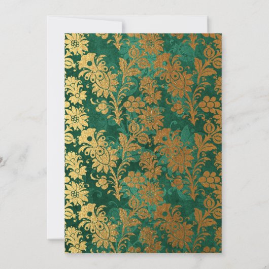 Fantasy Türkis und Gold Probe Dinner Einladung (Rückseite)