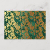 Fantasy Türkis und Gold Wedding Geschenk Registrie Begleitkarte (Rückseite)