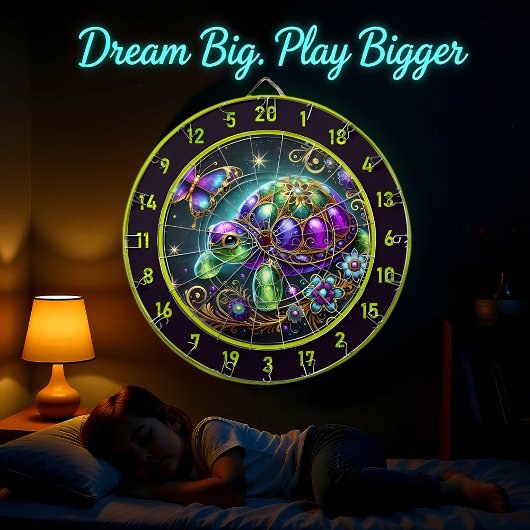 Fantasy Turtle Butterfly Rustic Lodge Dekoration Dartscheibe