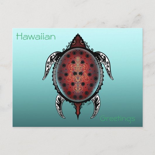 Fantasy Turtle Tattoo Postkarte (Vorderseite)