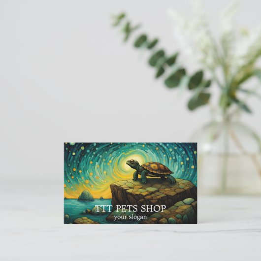 Fantasy Turtle Visitenkarte (Stehend Vorderseite)