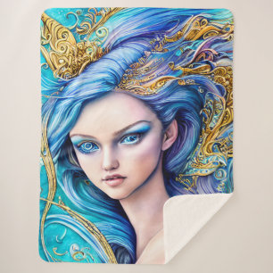Fantasy Underwater Princess Abstrakt Ocean Waves Sherpadecke