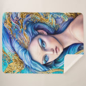 Fantasy Underwater Princess Abstrakt Ocean Waves Sherpadecke (Vorderseite (Horizontal))