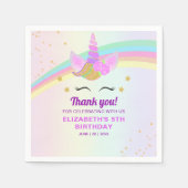 Fantasy Unicorn Birthday Girl Party Serviette (Vorderseite)