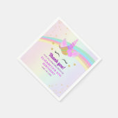 Fantasy Unicorn Birthday Girl Party Serviette (Ecke)