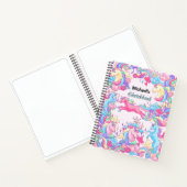 Fantasy Unicorn Cloud Kids Sketchbook Dein Name Notizblock (Innenseite)