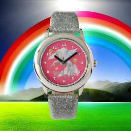 Fantasy Unicorn gibt Namen Mädchen beobachten Armbanduhr
