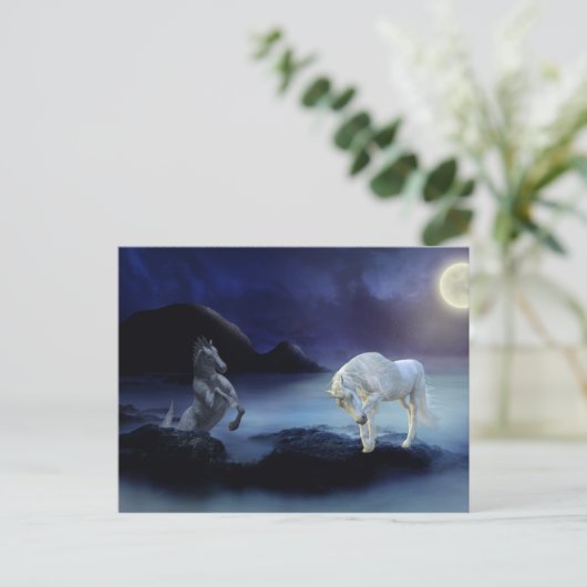 Fantasy Unicorn Hippocampus Mythische Meereskreatu Postkarte (Stehend Vorderseite)