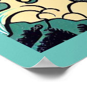 Fantasy Unicorn - Holzschnitt 3 Poster (Ecke)