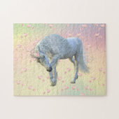 Fantasy Unicorn Hübsch Rainbow Floral Puzzle (Horizontal)