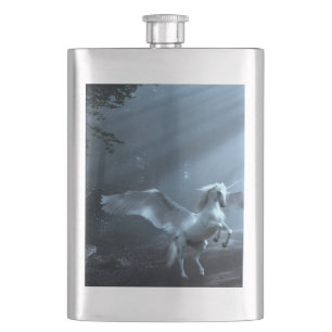 Fantasy Unicorn im Wald Flachmann
