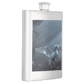 Fantasy Unicorn im Wald Flachmann (Rechts)