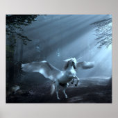 Fantasy Unicorn im Wald Poster (Vorne)