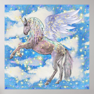 Fantasy Unicorn Mädchen Zimmer Dekoration Poster