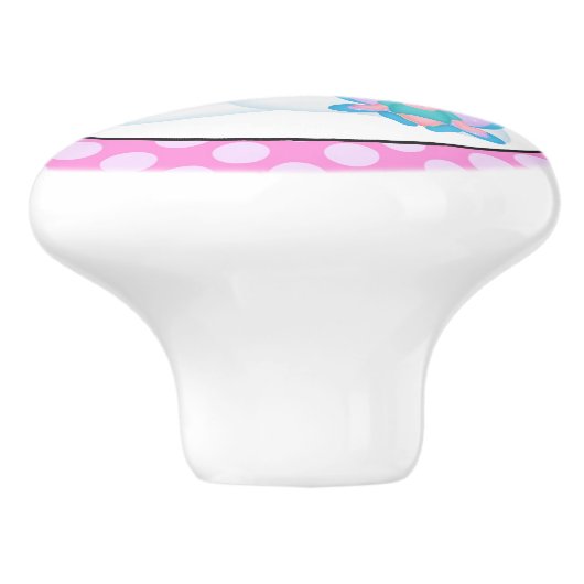 Fantasy Unicorn Mädchen Zimmerknopf Keramikknauf (Seitenansicht)