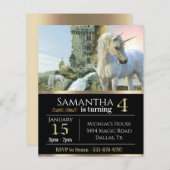 Fantasy Unicorn Mittelalterliches Schloss Metallic (Vorne/Hinten)