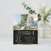 Fantasy Unicorn Mittelalterliches Schloss Metallic (Stehend Vorderseite)