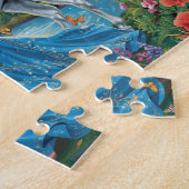 Fantasy Unicorn Princess Castle Flamingo Art Puzzle (Seite)