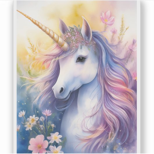 Fantasy Unicorn Transparenter Sticker (Vorderseite)