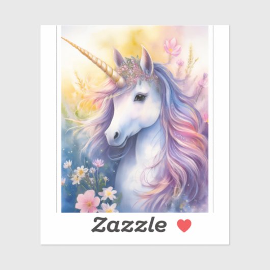Fantasy Unicorn Transparenter Sticker (Blatt)