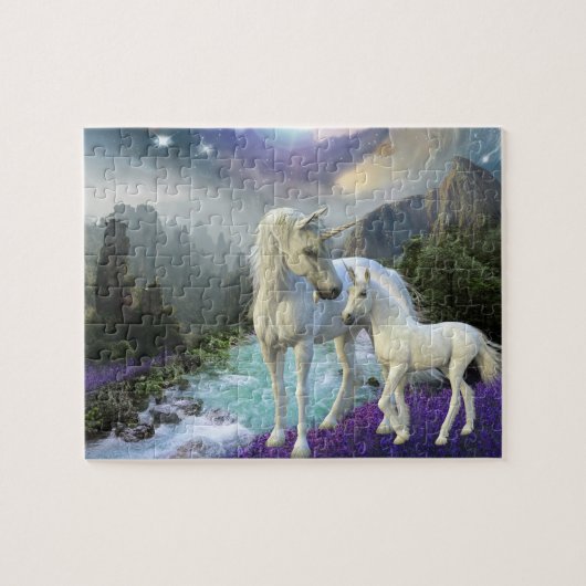 Fantasy Unicorn und Foal Mystical Puzzle (Horizontal)