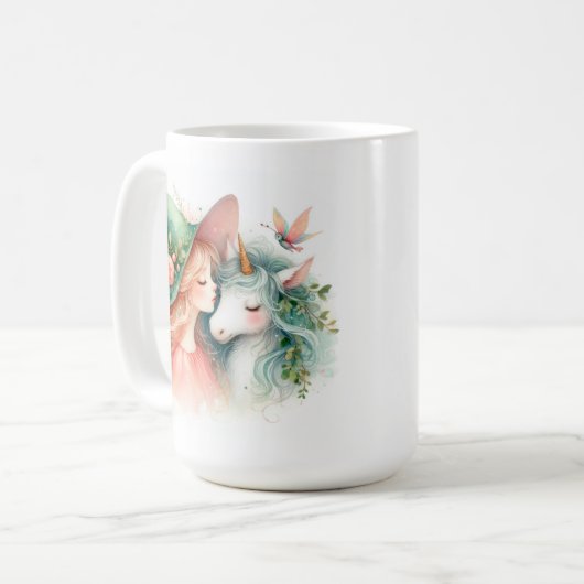 Fantasy Unicorn Witch Mystical Drinkware Magic Kaffeetasse (Vorderseite Links)