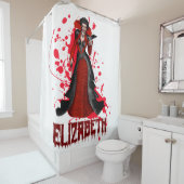 Fantasy Vampire Blood Countess in White Background Duschvorhang (Beispiel)