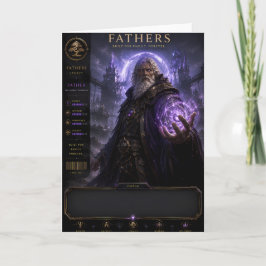 Fantasy-Vatertag-Zauberer-Grußkarte Karte