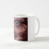 Fantasy: Verfallenes Haus mit riesigem Augapfel  Kaffeetasse (VorderseiteRechts)