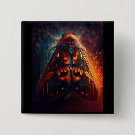 Fantasy-Version eines Clown-Gesicht-Tigermottenfal Button