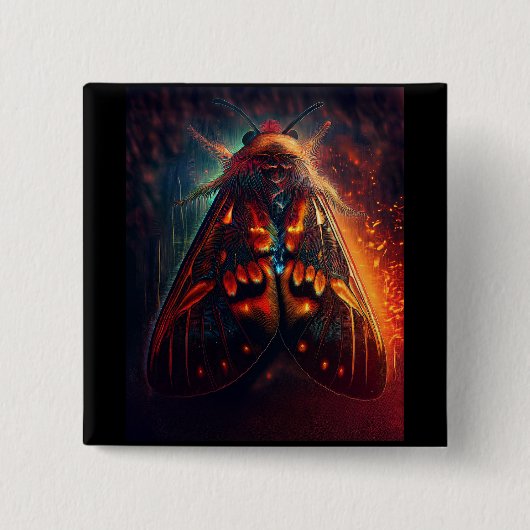 Fantasy-Version eines Clown-Gesicht-Tigermottenfal Button (Vorderseite)
