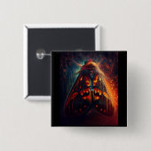 Fantasy Version Of A Clown Face Tiger Moth Button (Vorne & Hinten)