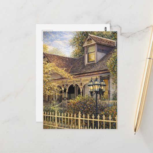 Fantasy Victorian Gingerbread I Postkarte (Vorderseite/Rückseite Beispiel)