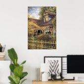 Fantasy-Victorian-Lebkuchenhaus I Poster (Heimbüro)