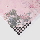 Fantasy Vintag Alice im Wunderland Checkerboard Seidenpapier (Ausschnitt)