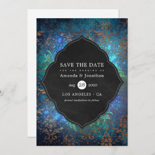 Fantasy Vintag Damask Wedding Foto Sav Save The Date