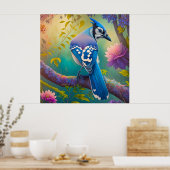 Fantasy-Vögel Blauhäher Poster (Küche)